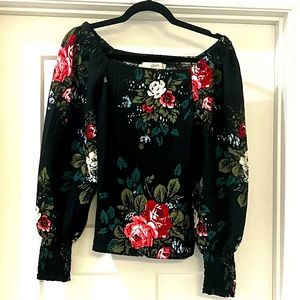 NWT Loft Off the Shoulder Floral Top